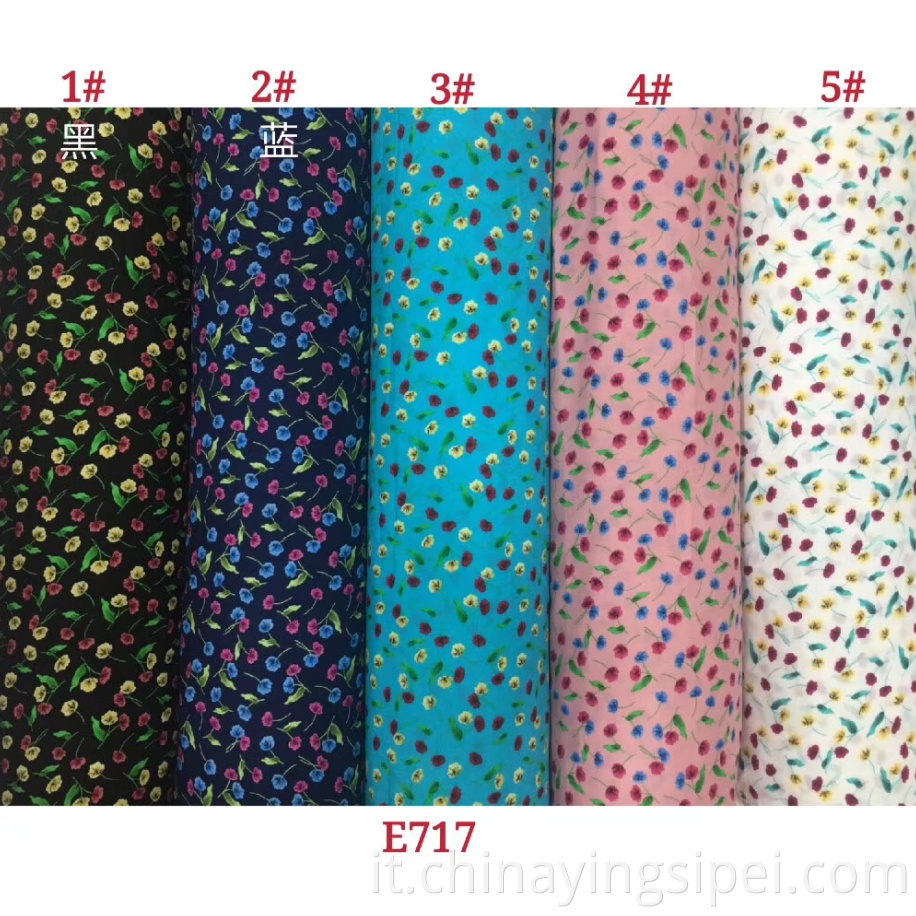 ISP Textlie Challis 45S*45S Textile Spun 100% Rayon Stamped Fabric Digital Printing Produttore